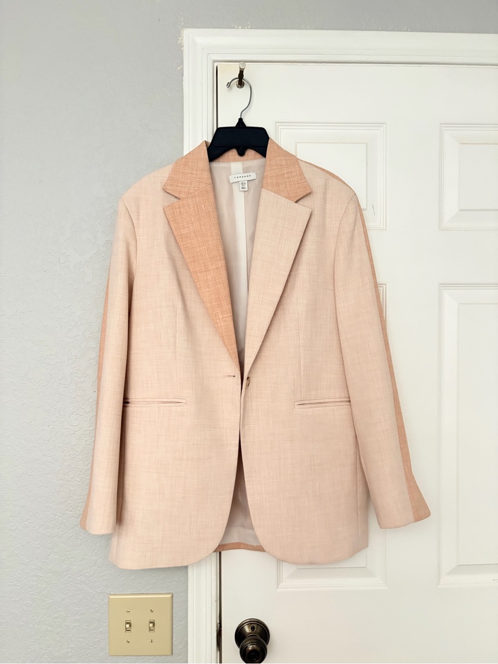 Topshop Women's Blush Pink Single-Button Blazer